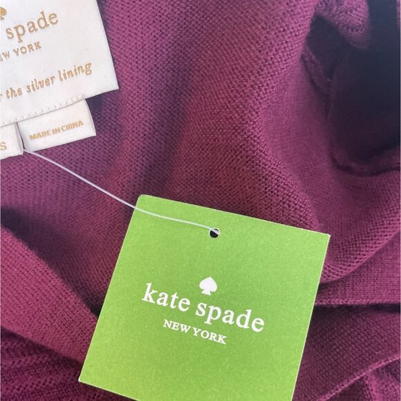 Kate Spade Women's Purple V Neck Long Sleeve Wrap Dress Sz S - NWT - Picture 8 of 10